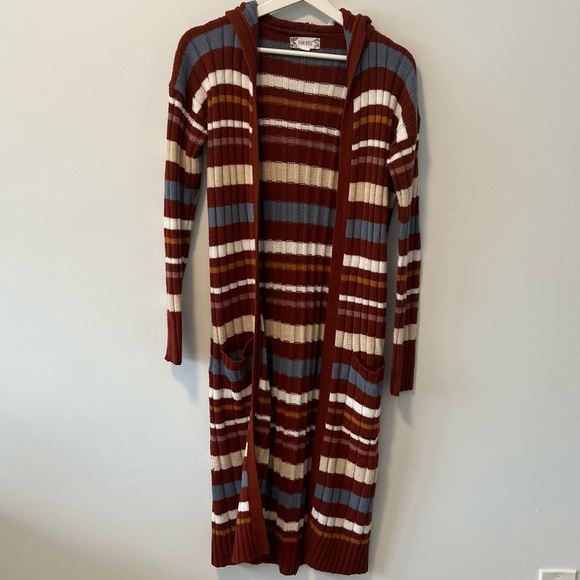 Pink Rose Striped Duster Cardigan - Picture 10 of 10